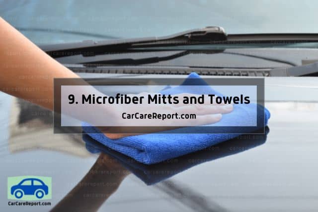 Holding a microfiber towel