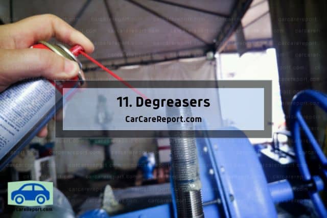 Applying degreasers to the car