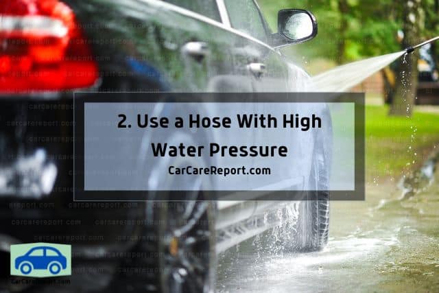 Rinsing car with pressure washer