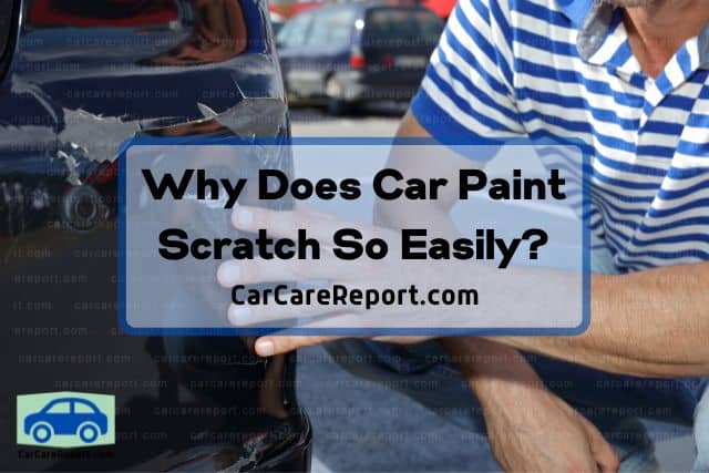 Hand holding car scratch